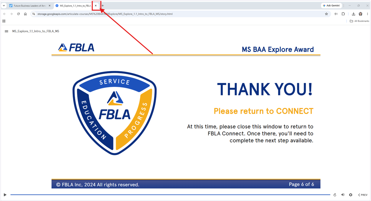 After reviewing the module, close the window.
