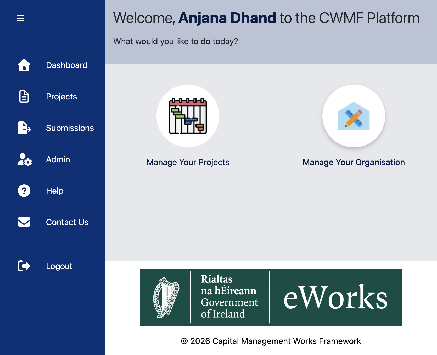 Click on Manage Your Organisation