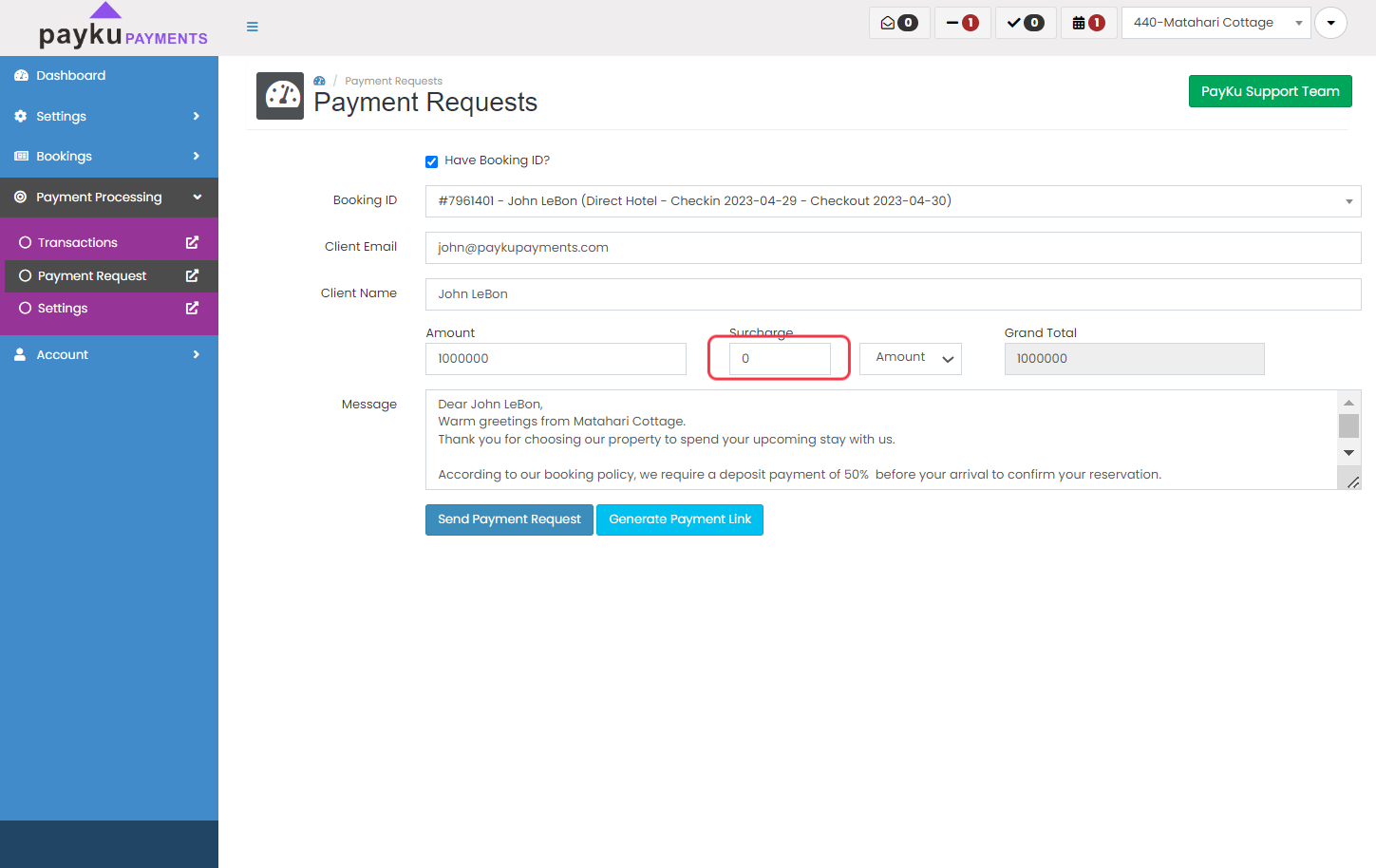 PayKu offering adding surcharge that hotel can use to cover the transaction fee.