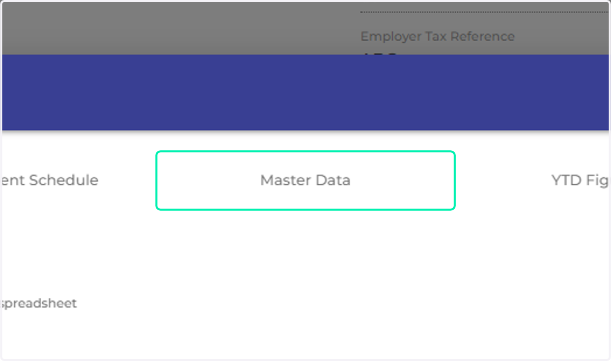 Click on Master Data