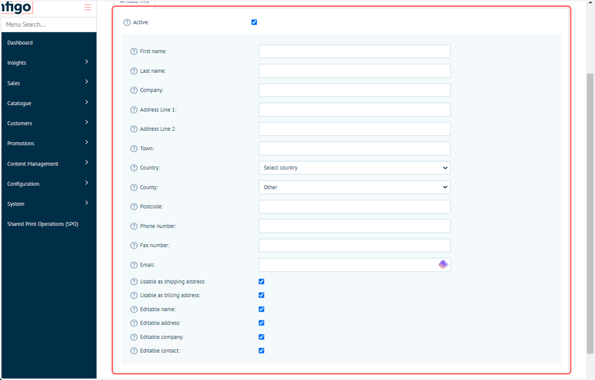 Complete the affiliate's details