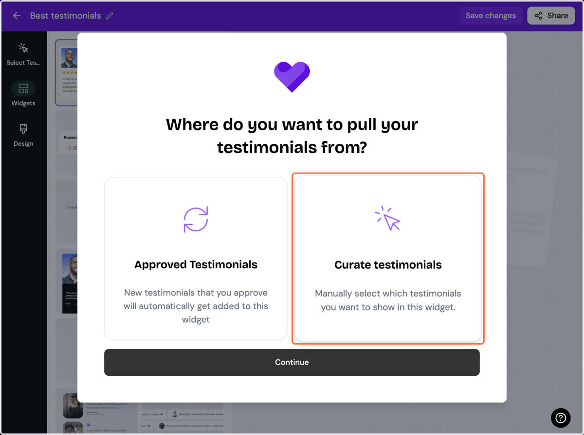 Decide what testimonials you want to add
