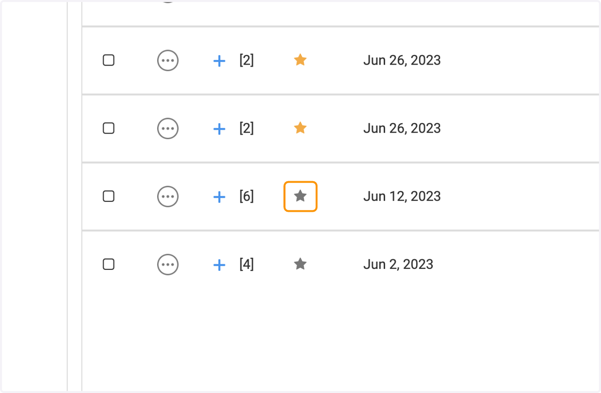 Click on the star to specify the transaction you wish to be part of the favorite list