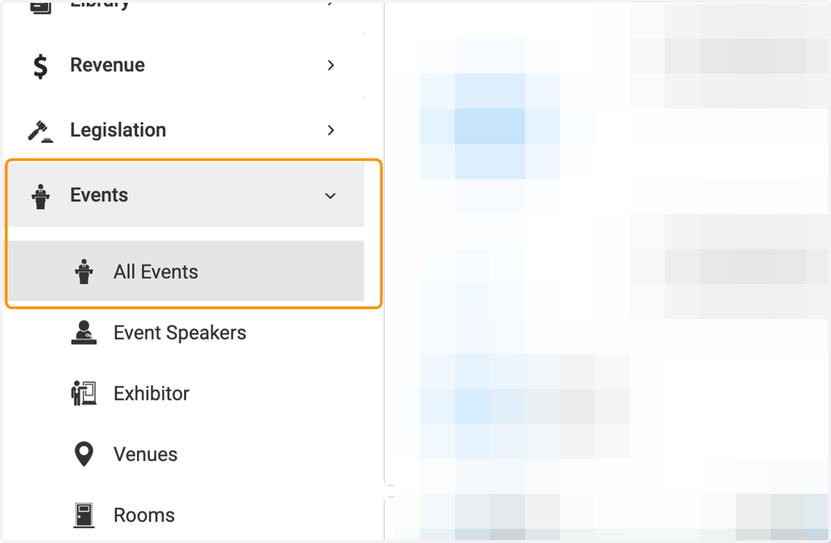 Click on All Events, and then All Events to mark events as Favorites