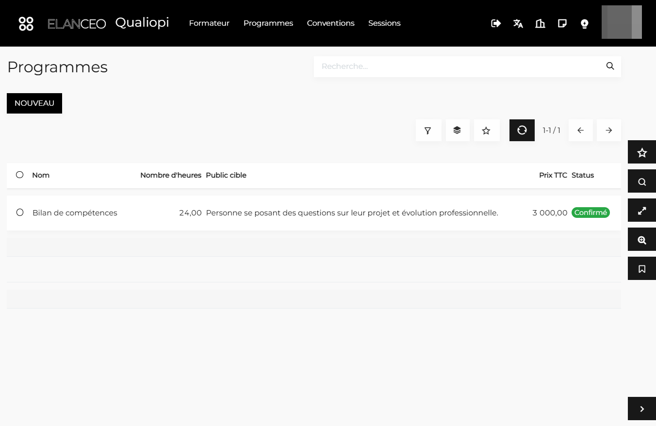 Cliquer sur NOUVEAU