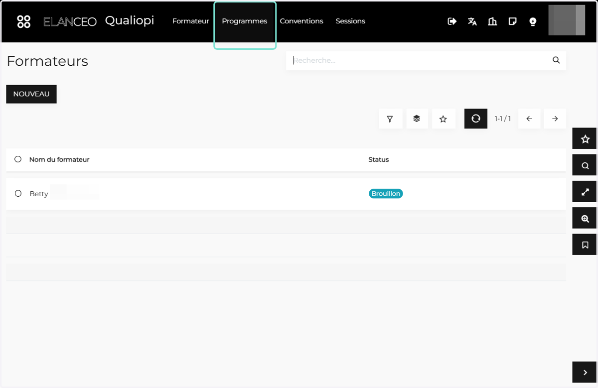 Cliquer sur Programmes