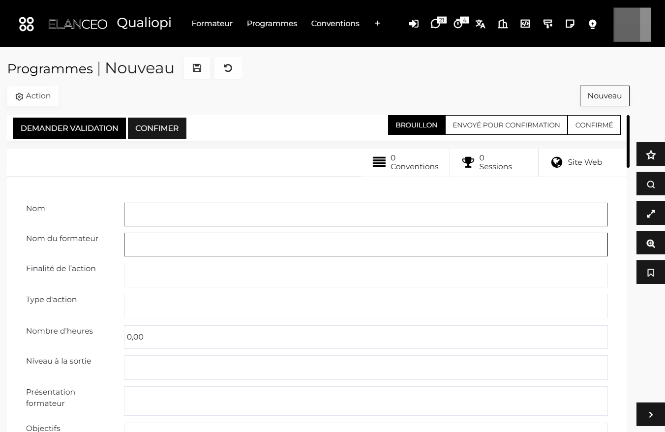 Cliquer sur DEMANDER VALIDATION