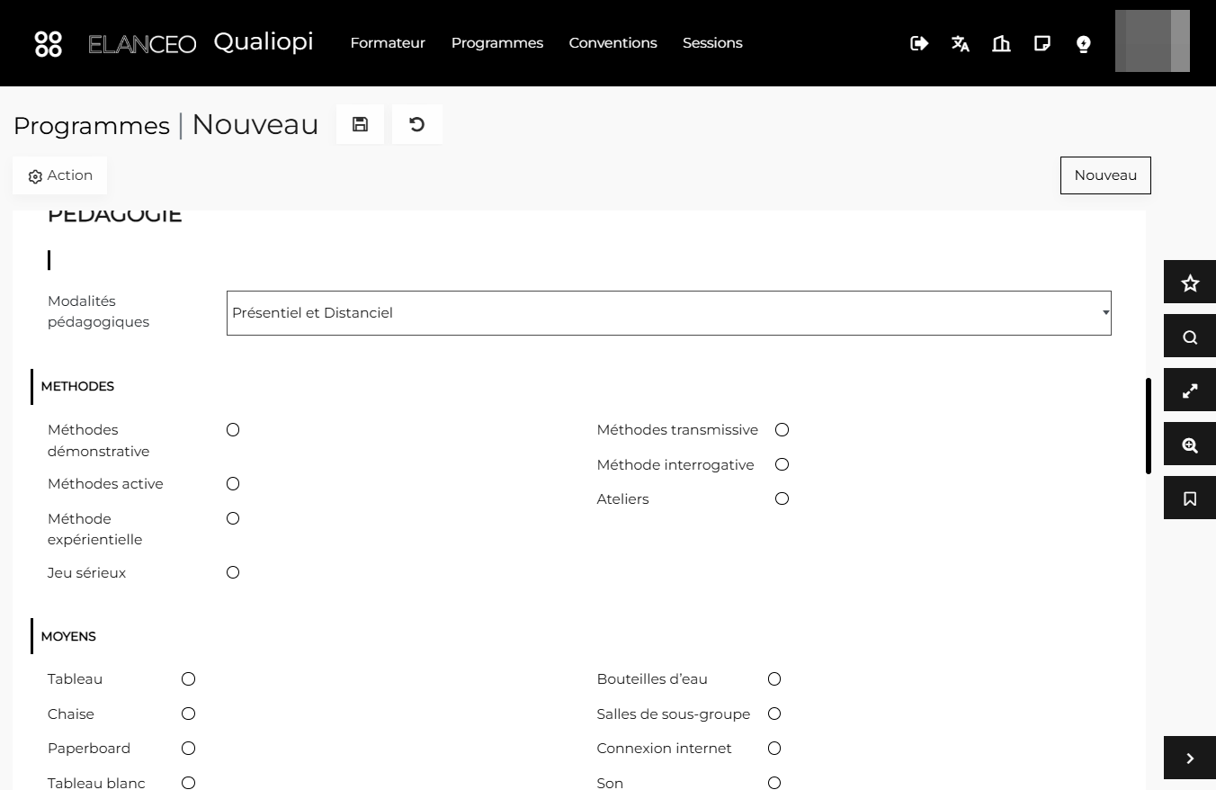Cocher les méthodes pédagogiques que vous employez