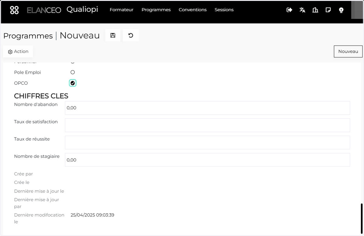 Cocher les financements possibles pour votre formation