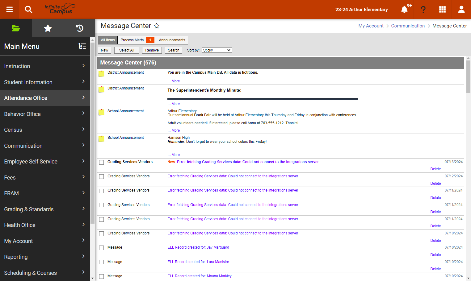 In the Main Menu module, select Attendance Office.