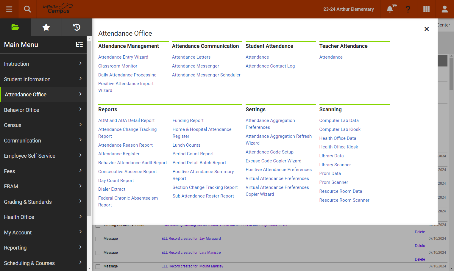 Under the Attendance Management category, select Attendance Entry Wizard tool.