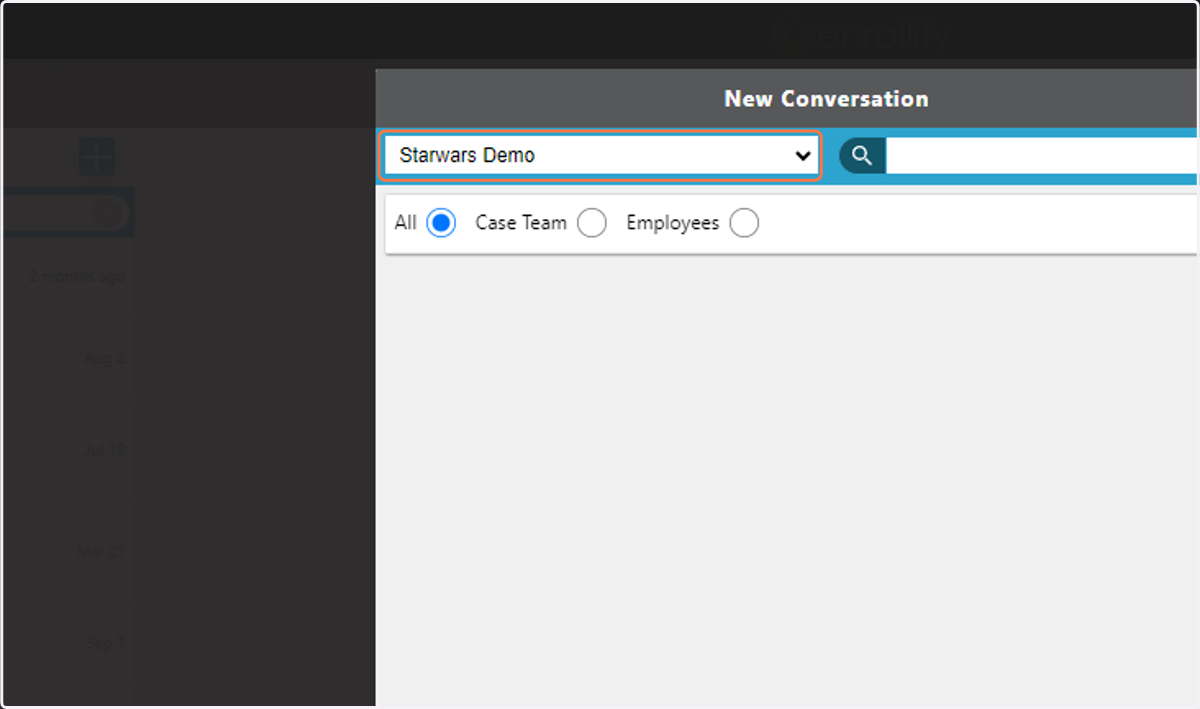 Choose Case from Dropdown Menu.