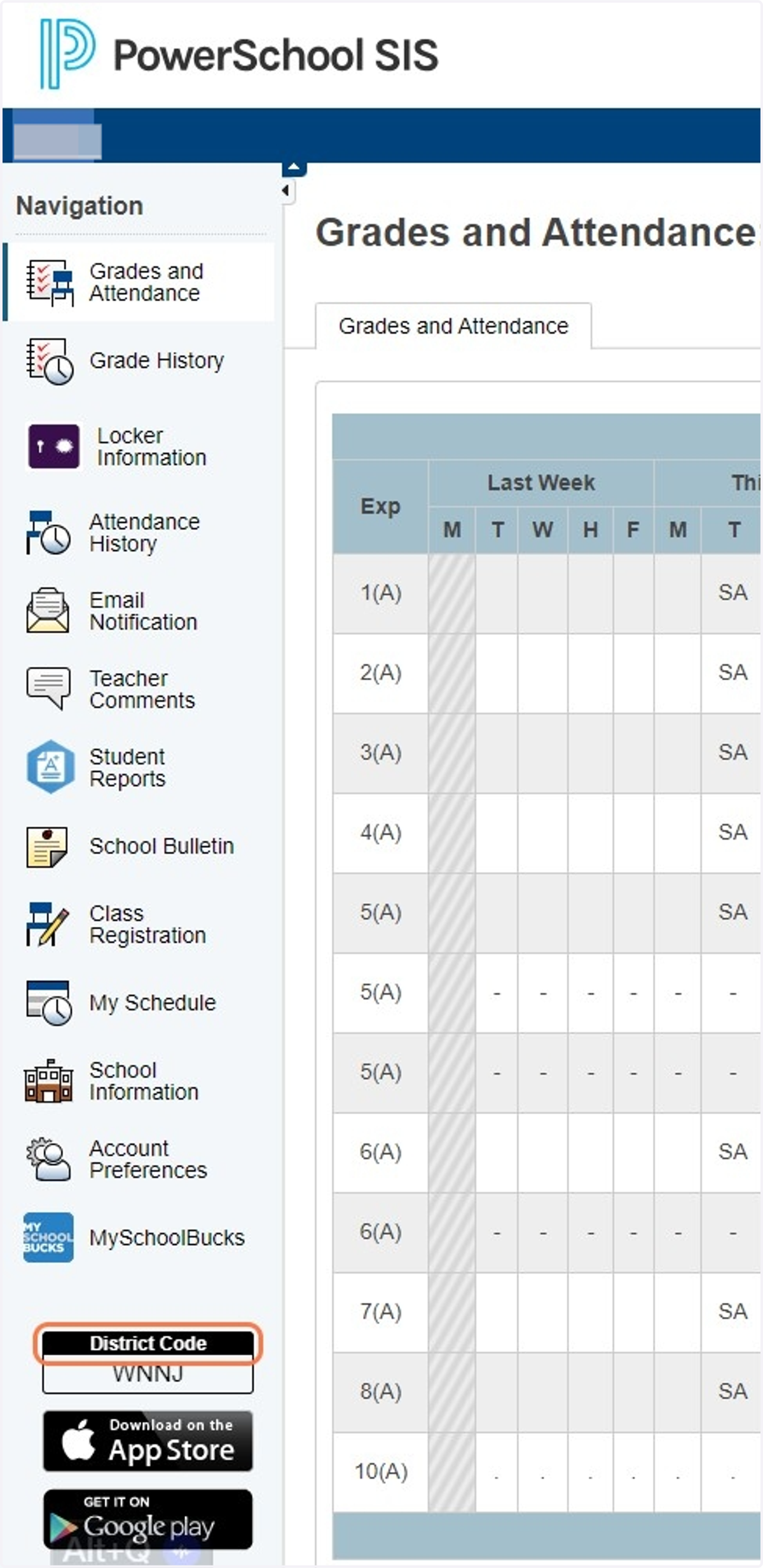 Finding the PowerSchool App Link and District Code