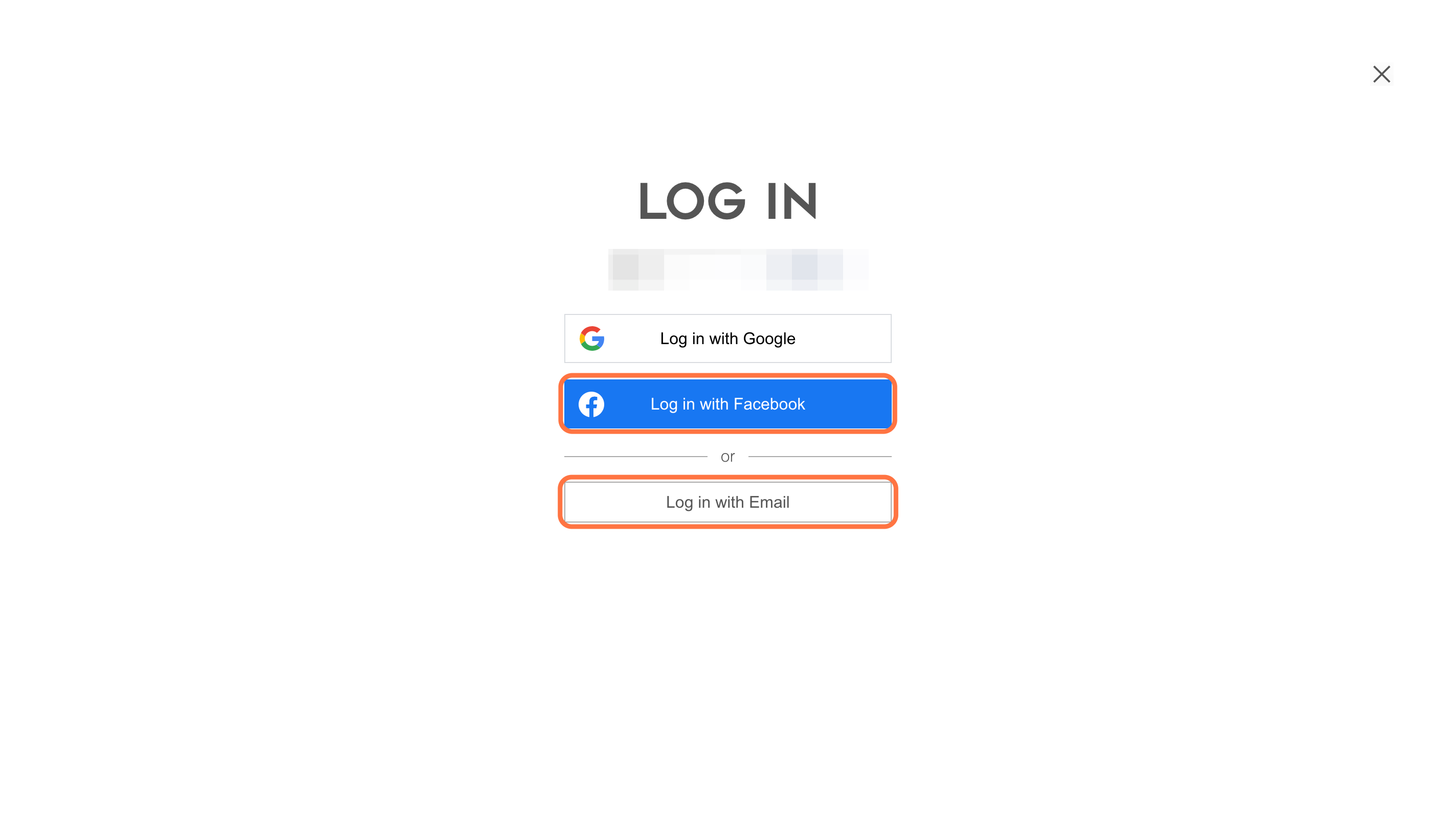 Click on Log in with whichever option you chose