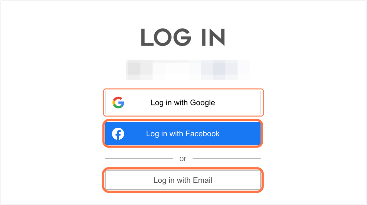 Click on Log in with whichever option you chose