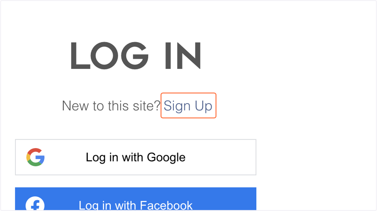 Click on Sign Up