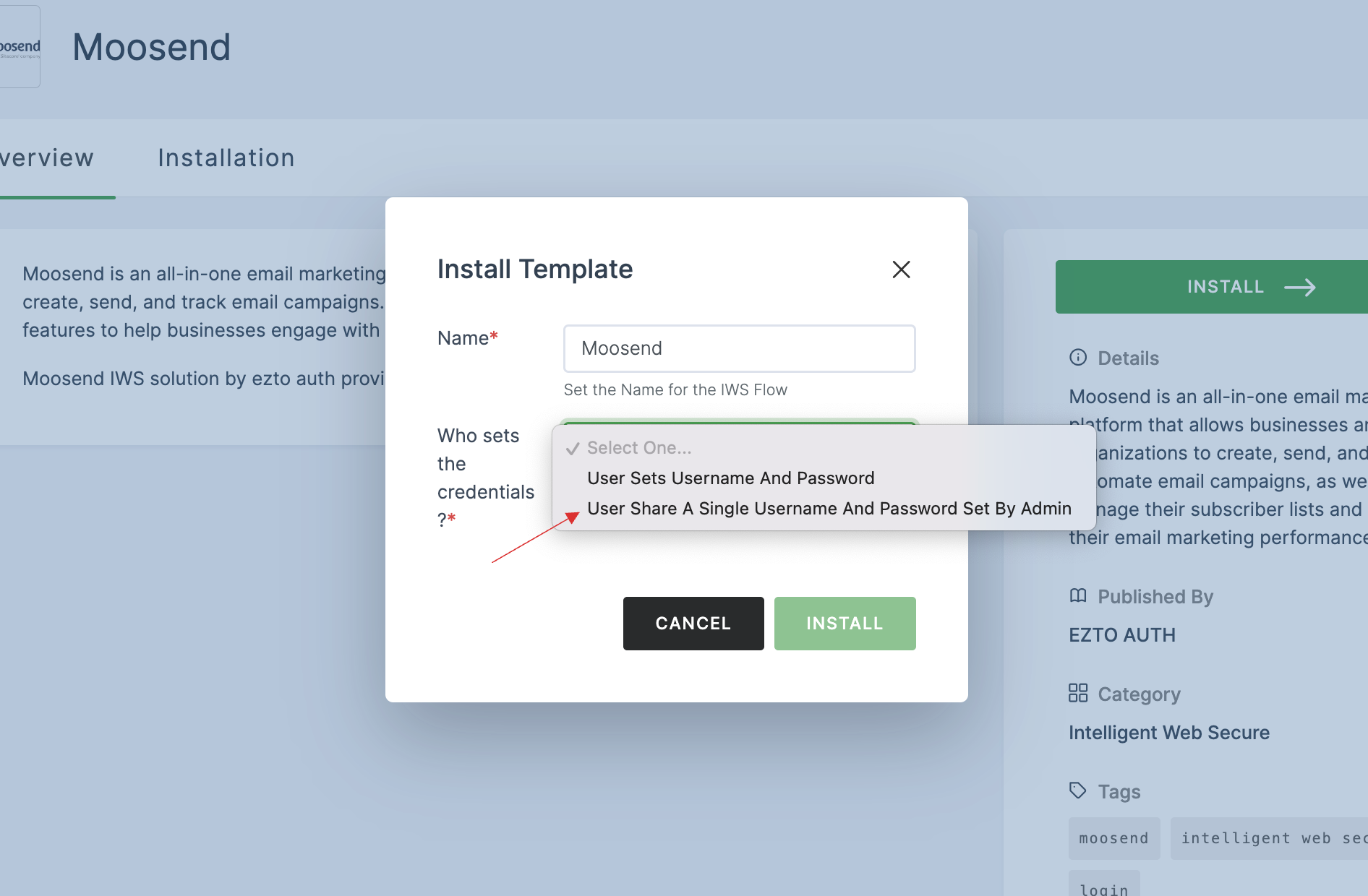 User Share A Single Username And Password Set By Admin