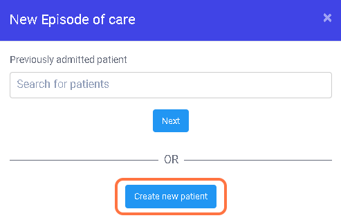 Click on  Create New Patient