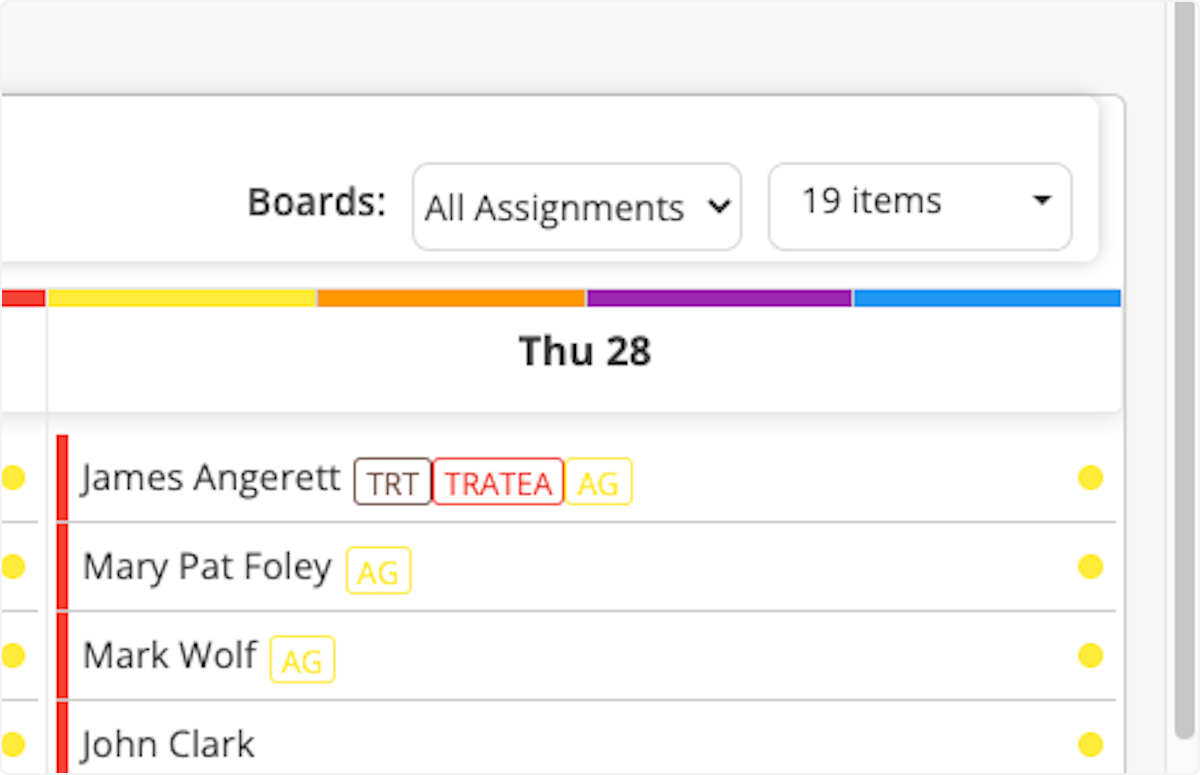 Boards are like a quick saved view to filter down what assignments you see. If you don't have any boards, you can select the x Items next to it and filter out which assignments you don't want to see. 