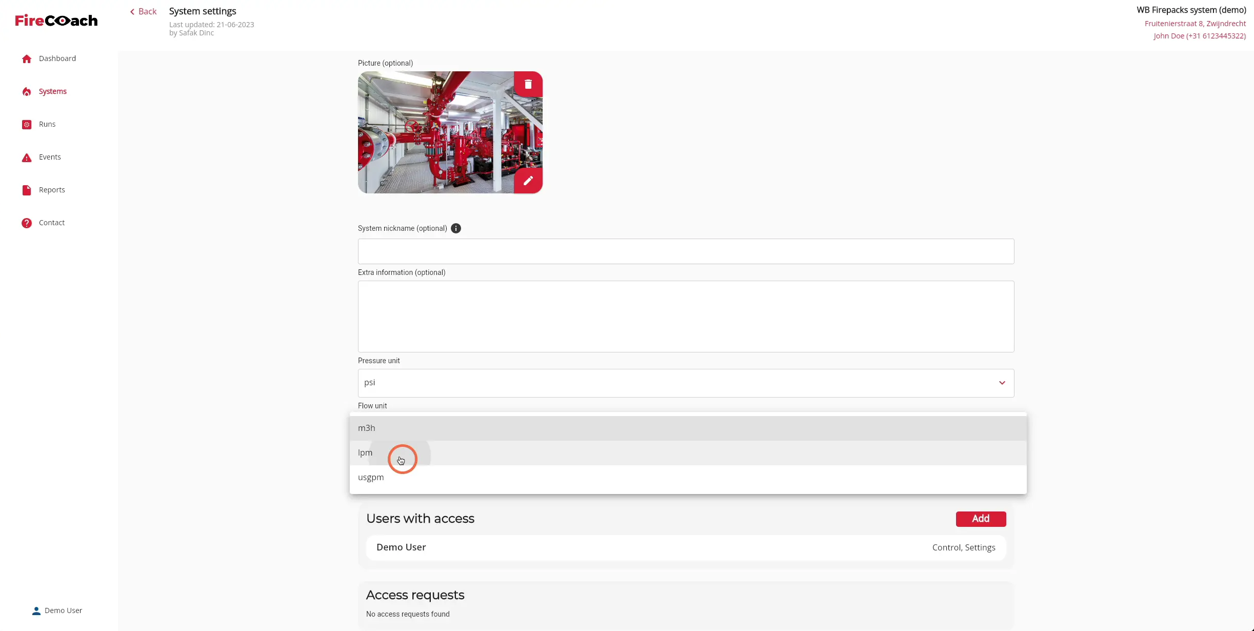 Select the prefered flow unit.
