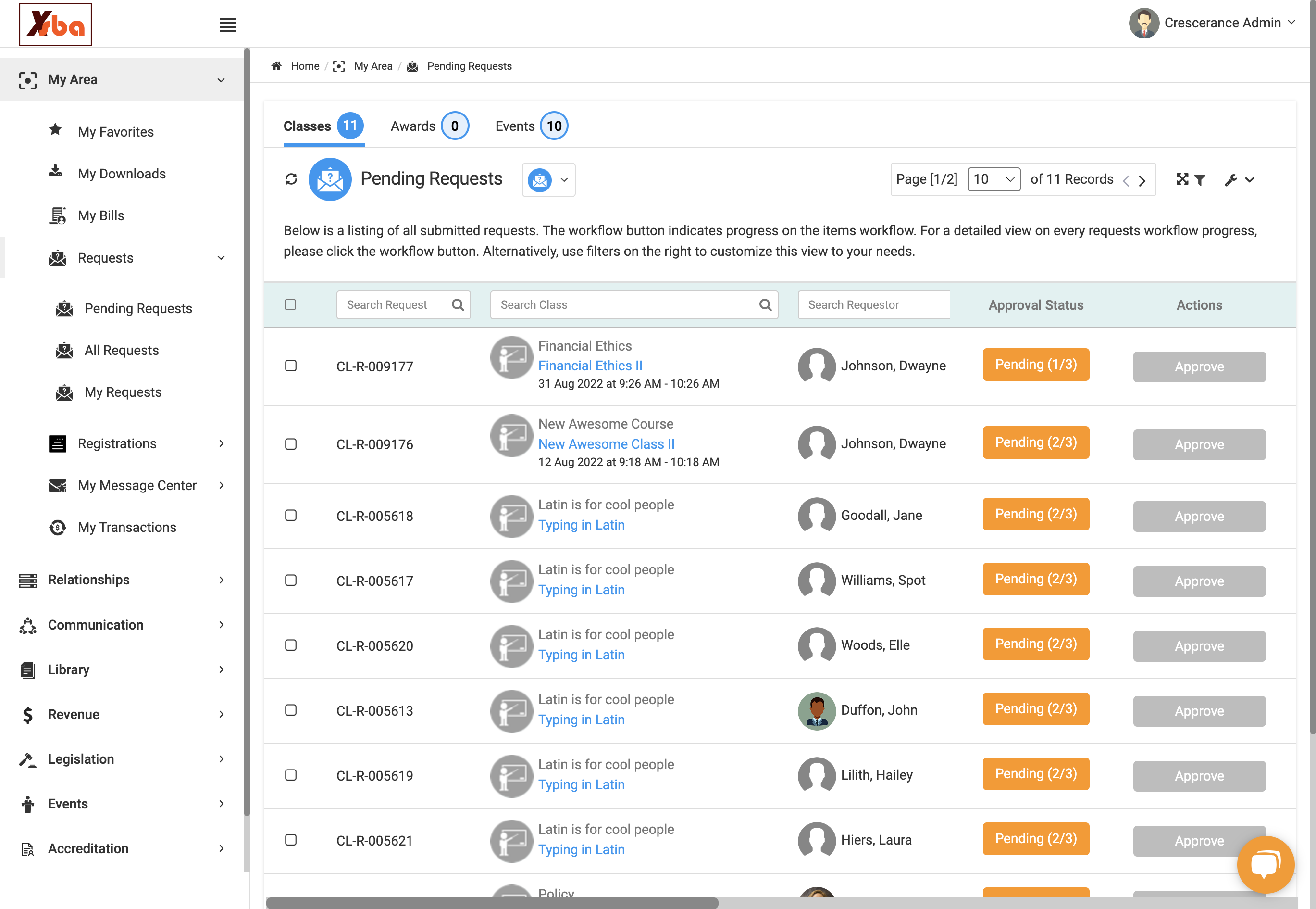 Click on All Requests