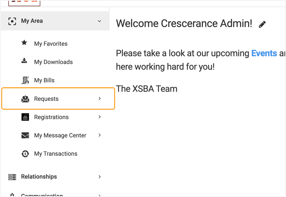 Click on Requests