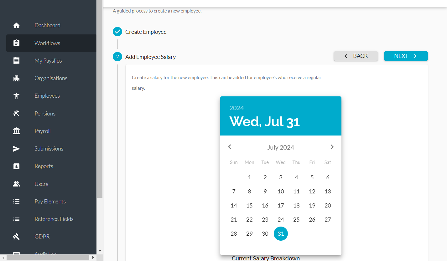 Select the date