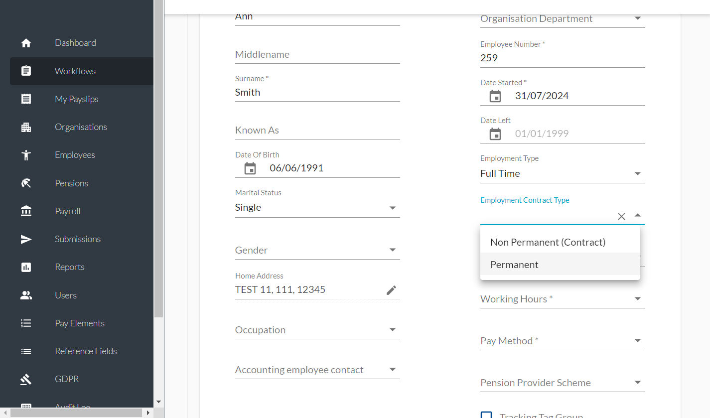 Select the applicable option