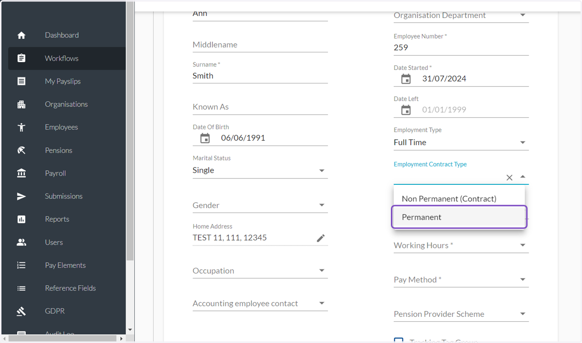 Select the applicable option