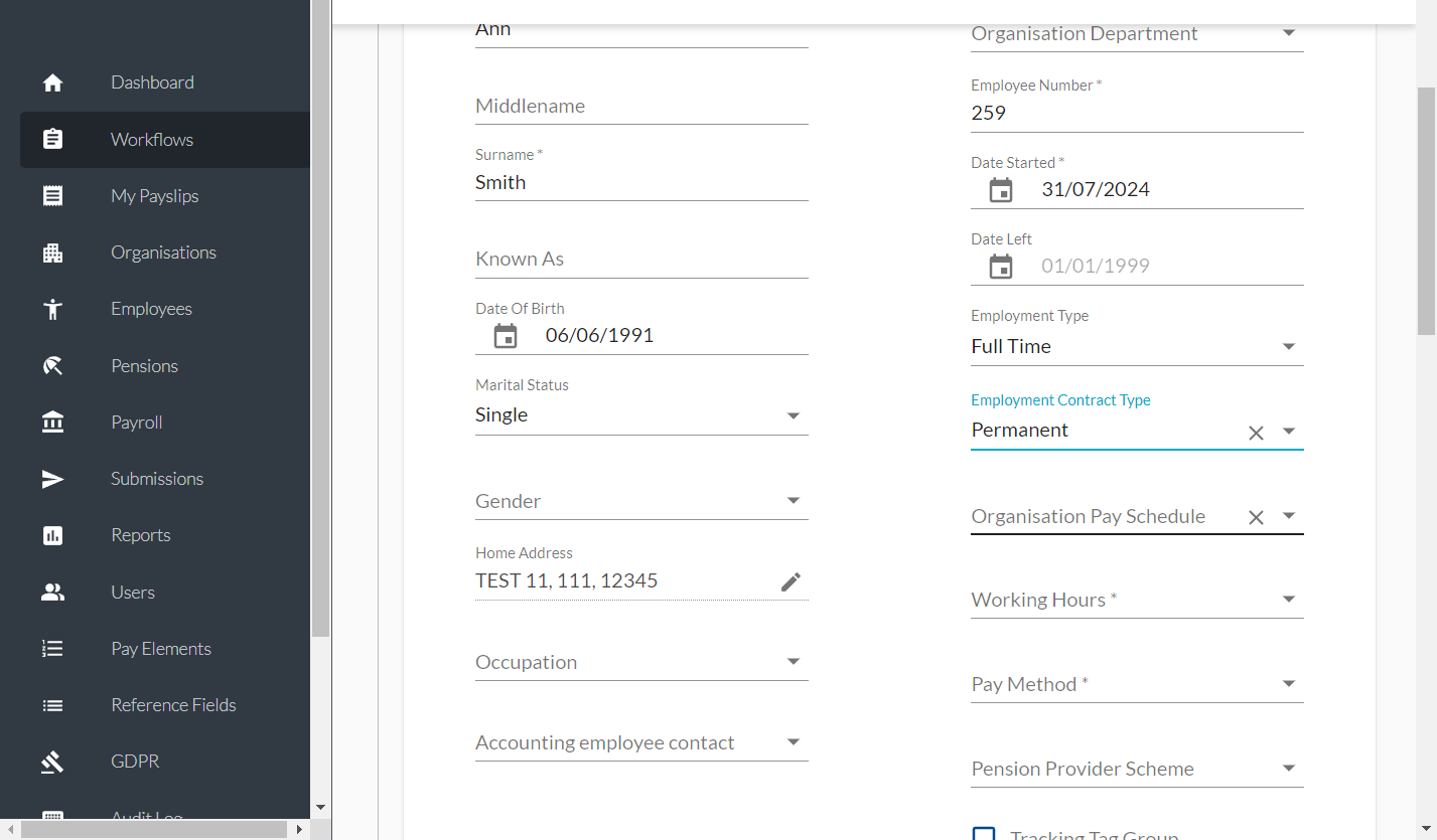 Click on ​Organisation Pay Schedule