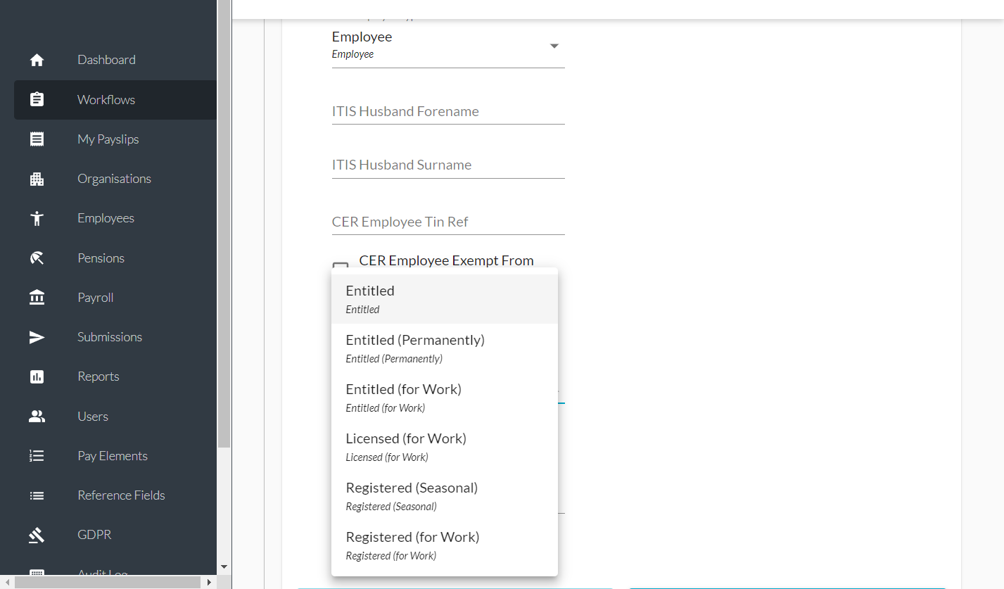 Select one of the options from the dropdown