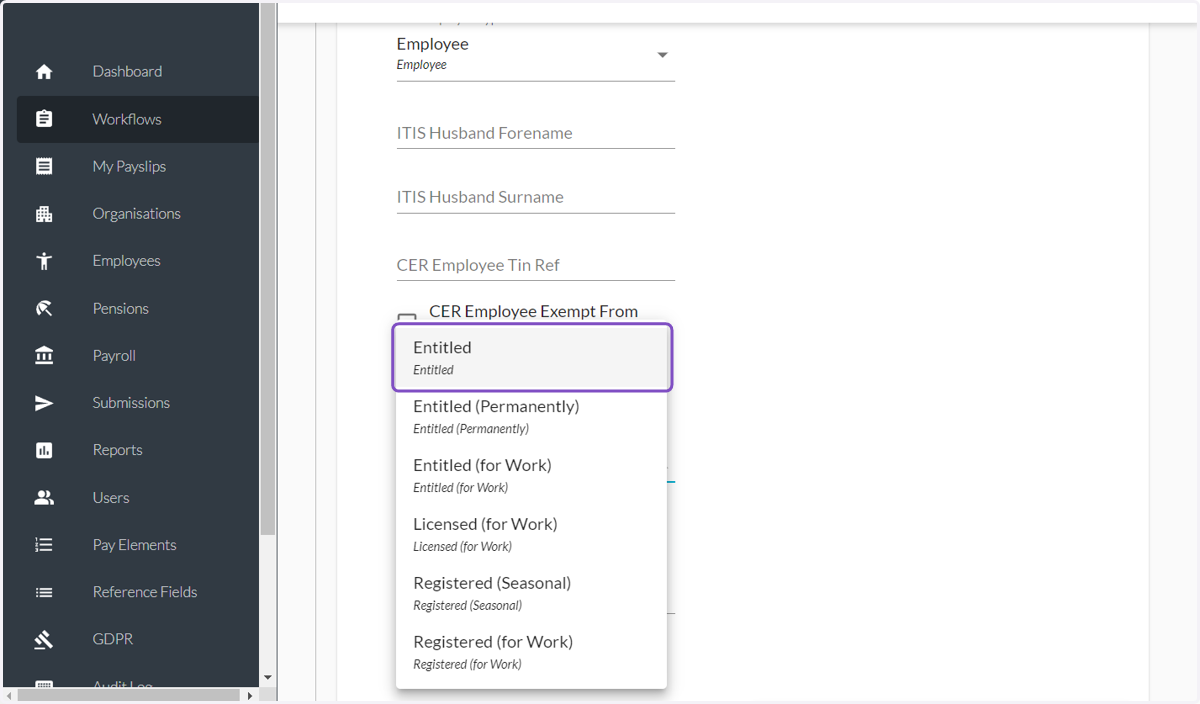 Select one of the options from the dropdown