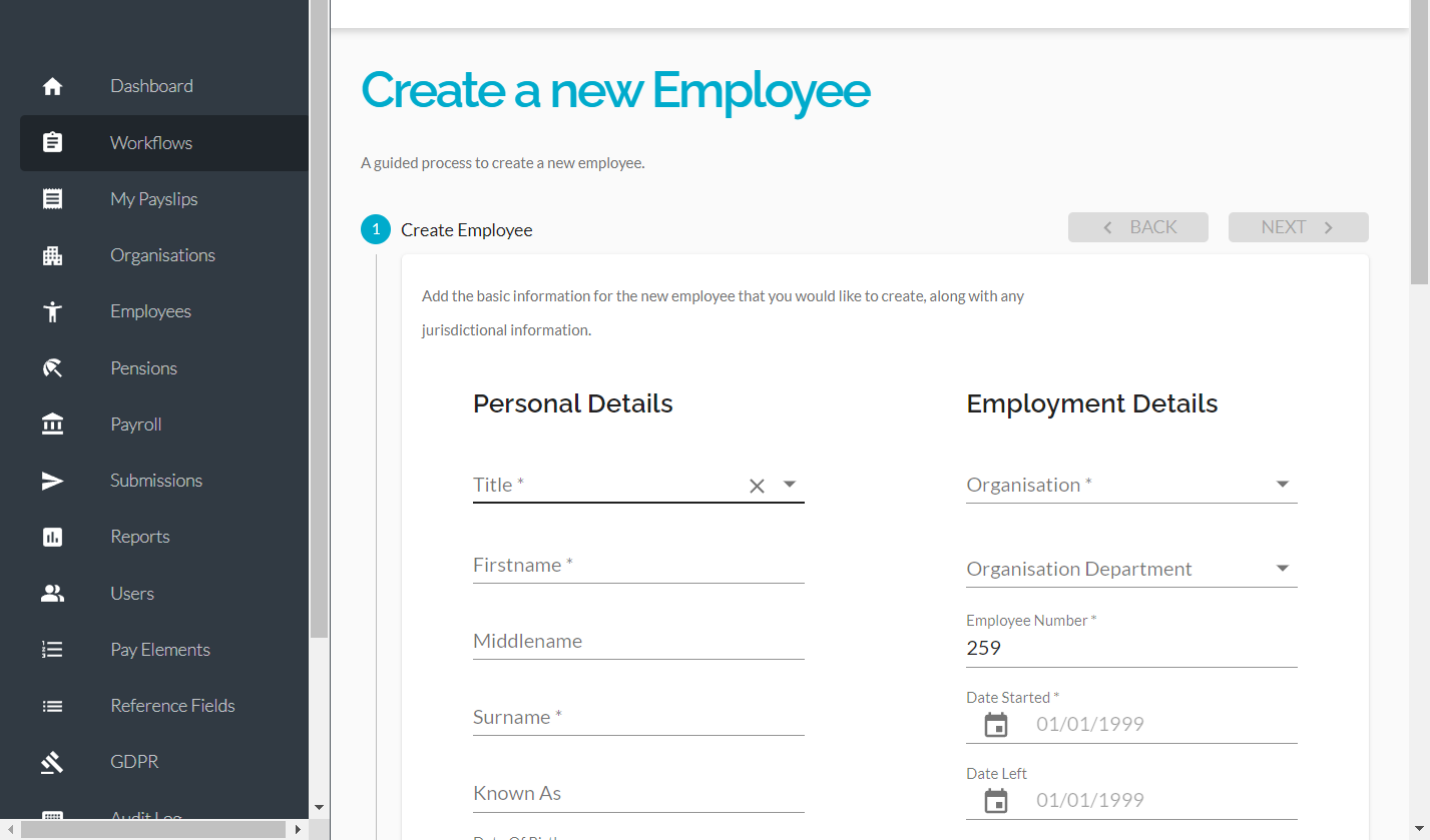 Click on ​Title field and select the suitable option from the drop down