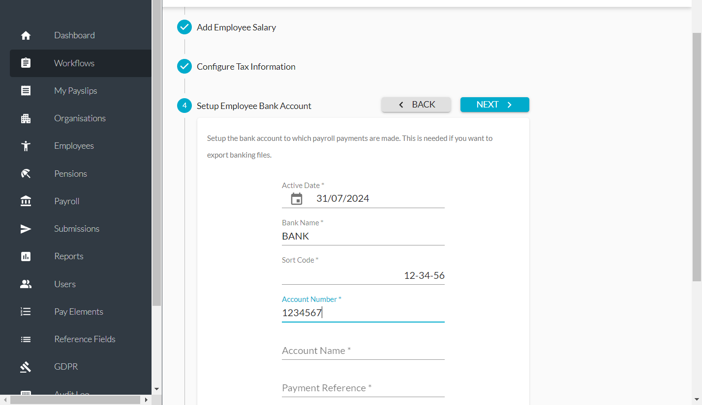 Type the Account Number