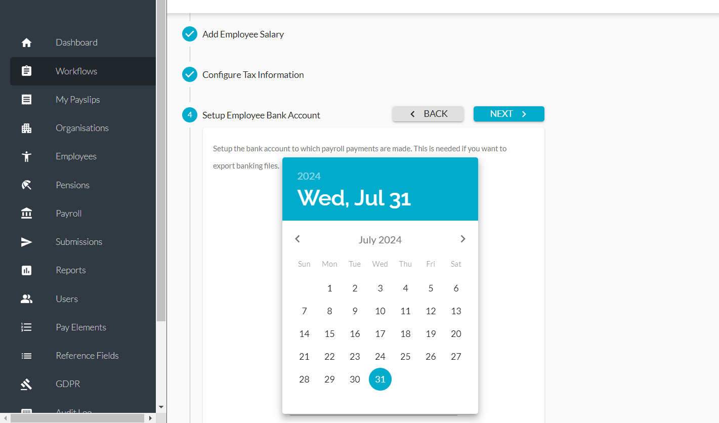 Select the date