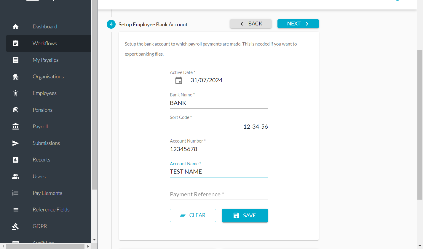 Type the Account Name