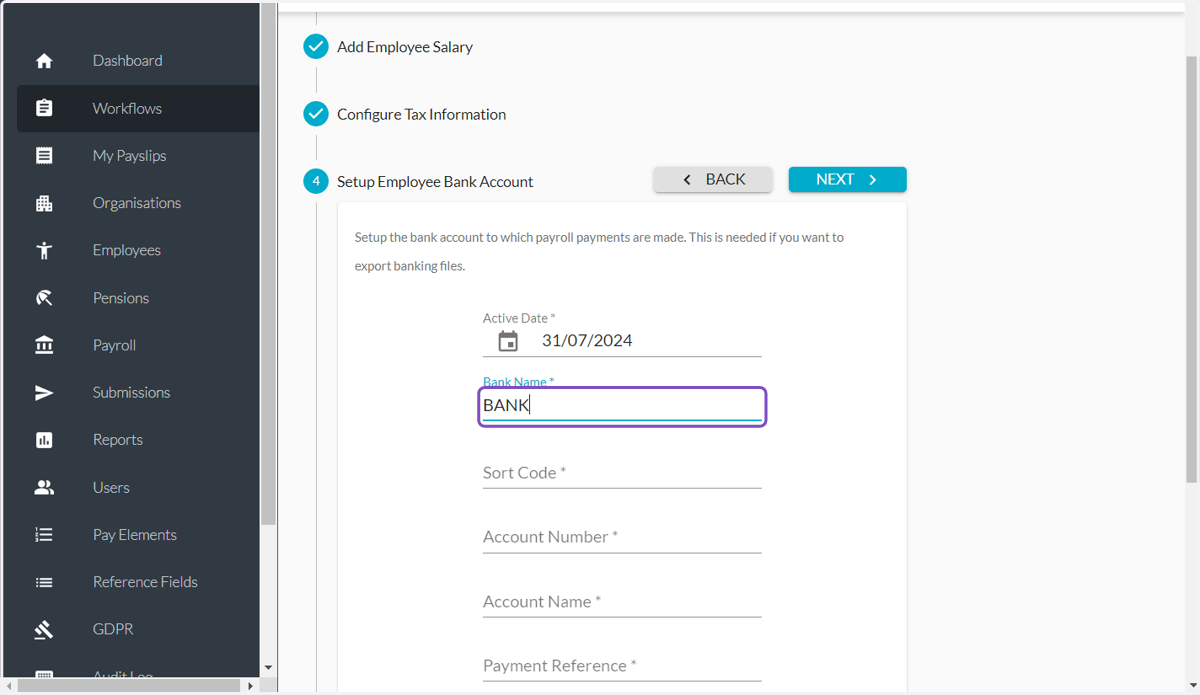 Type Bank Name
