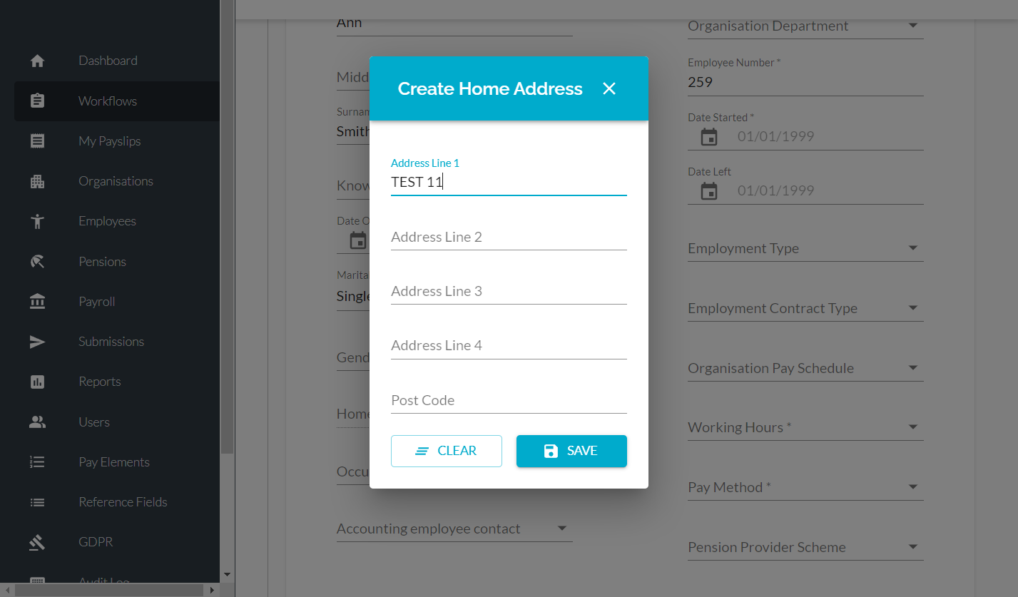Click on Home Address and fill in the information