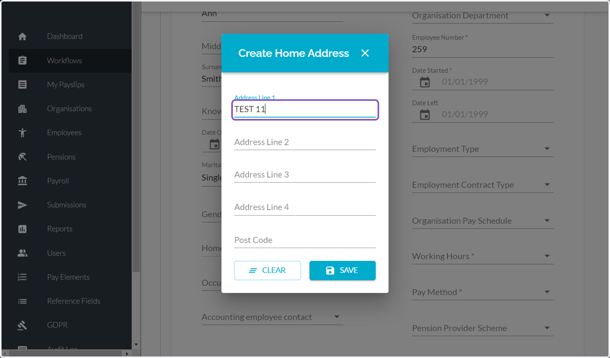 Click on Home Address and fill in the information