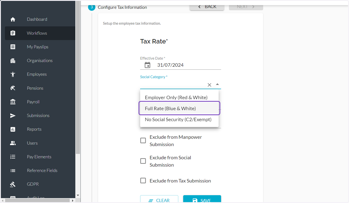 Select one of the options