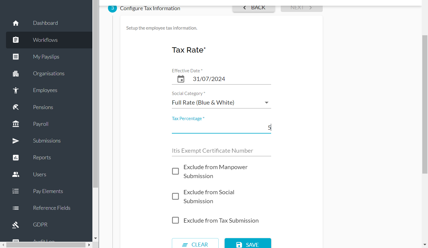 Type the percentage