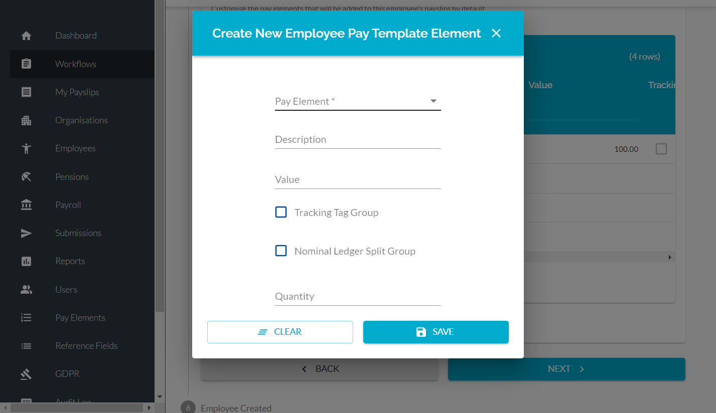 Click on Pay Element