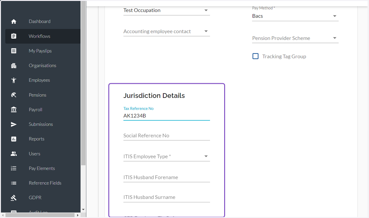 Click on Jurisdiction Details…