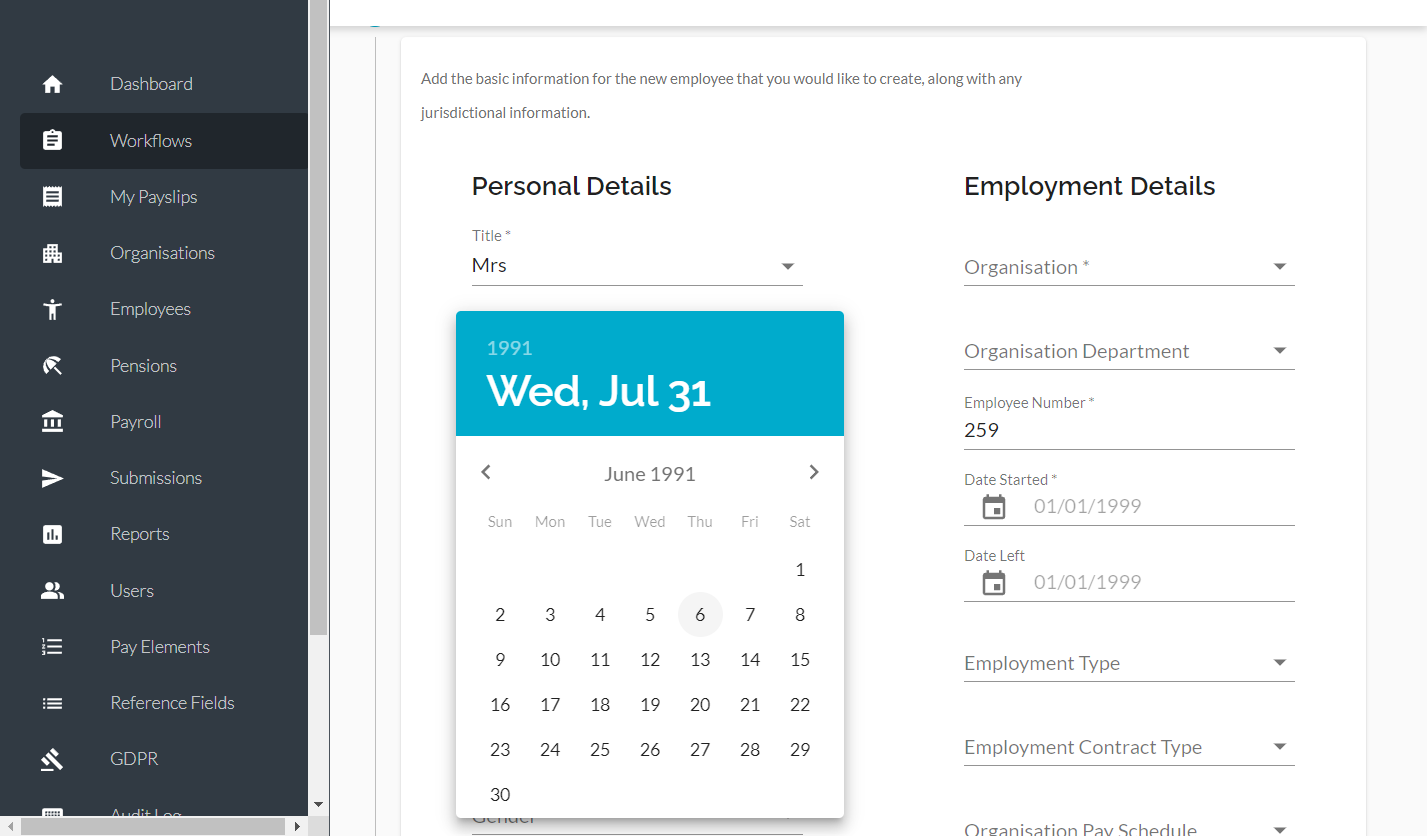 Click the date