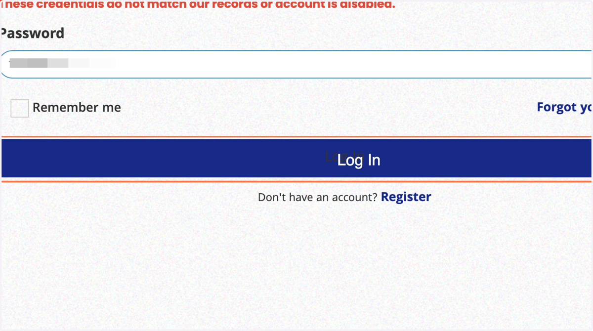 Log In をクリック