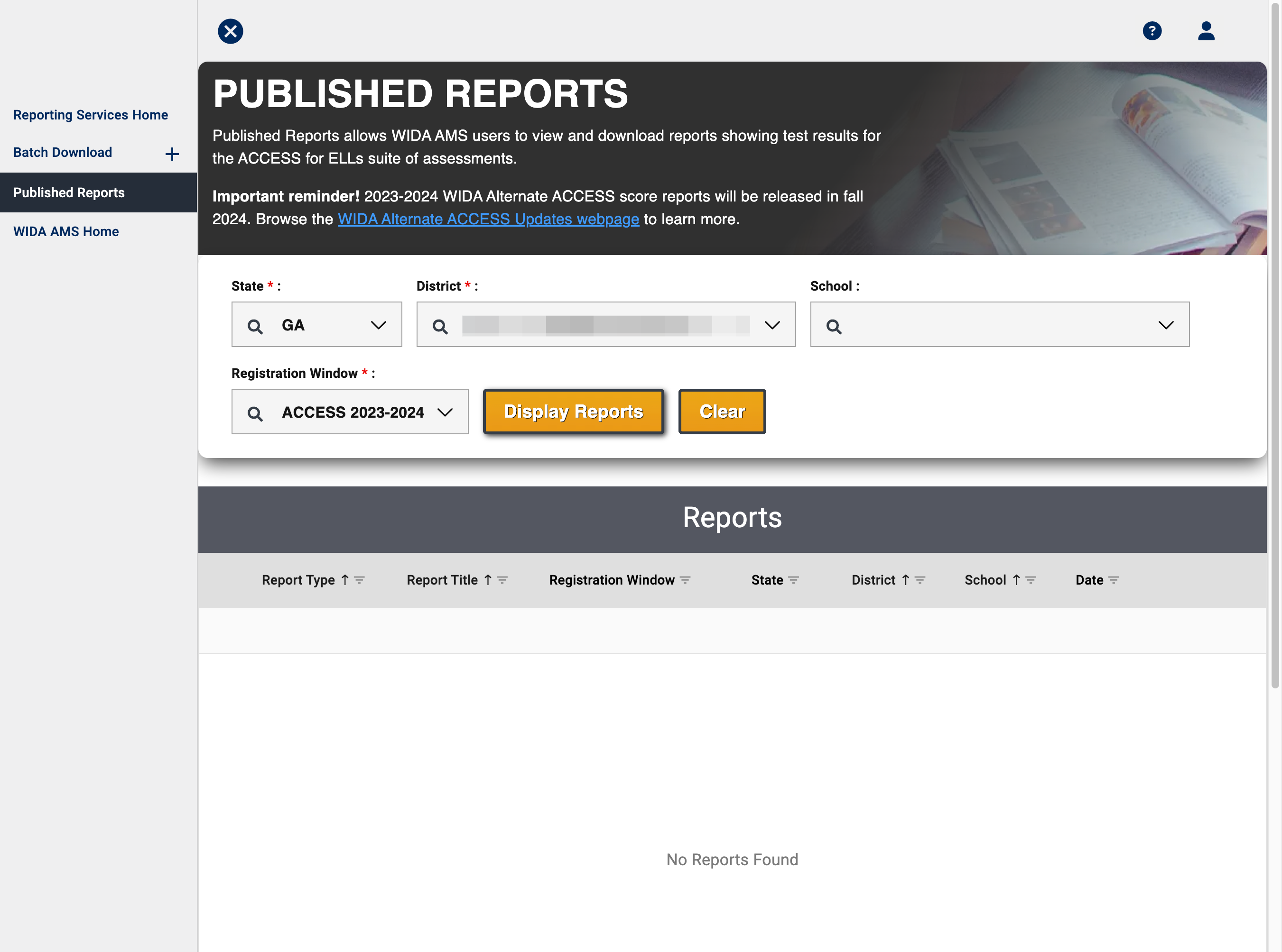 Click on Display Reports