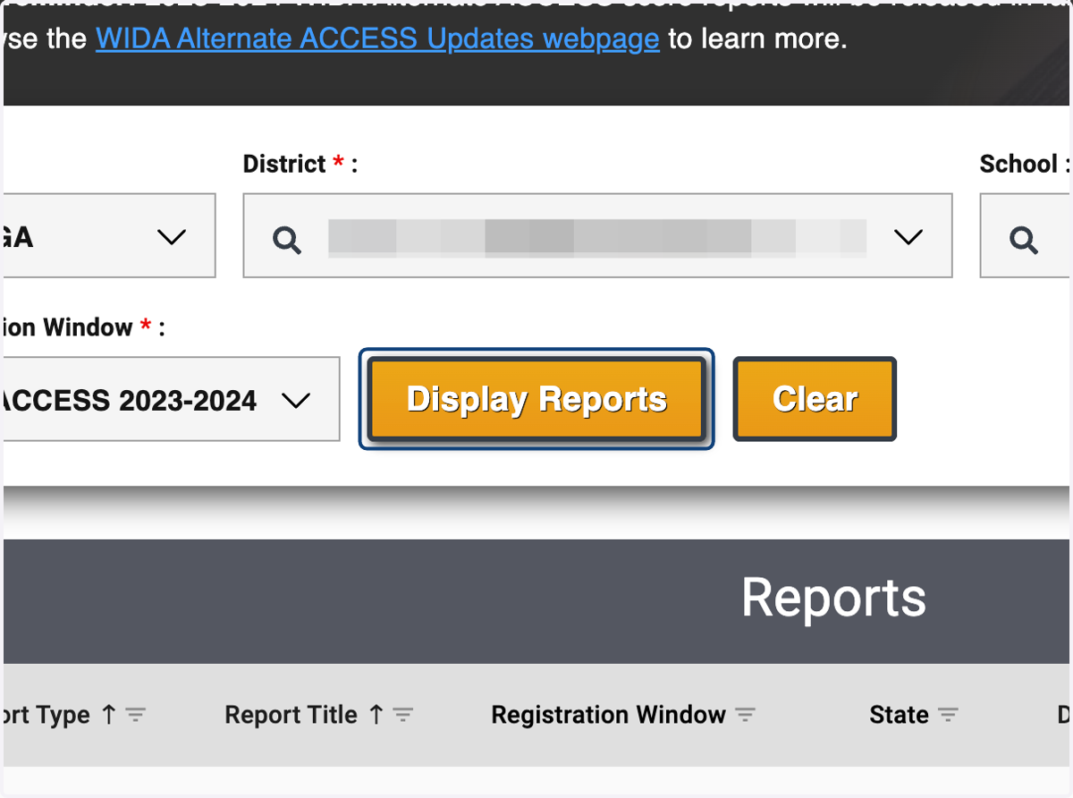 Click on Display Reports