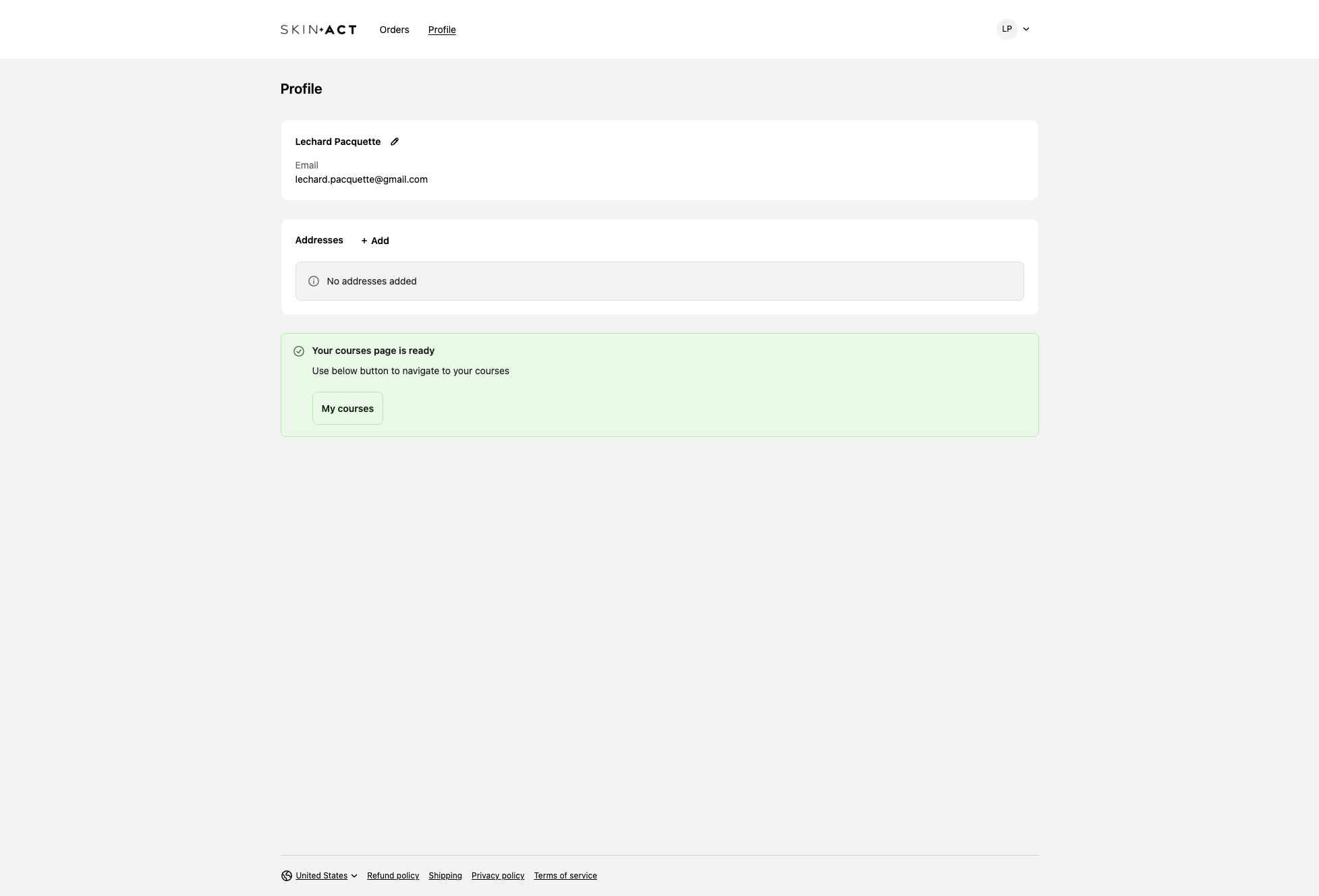 Click on the My courses button