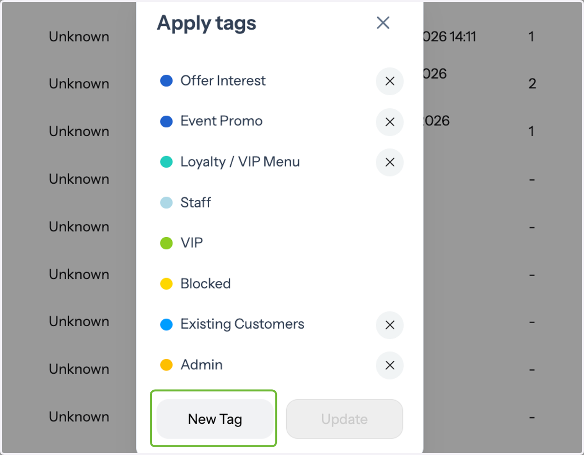Choose or Create Tags