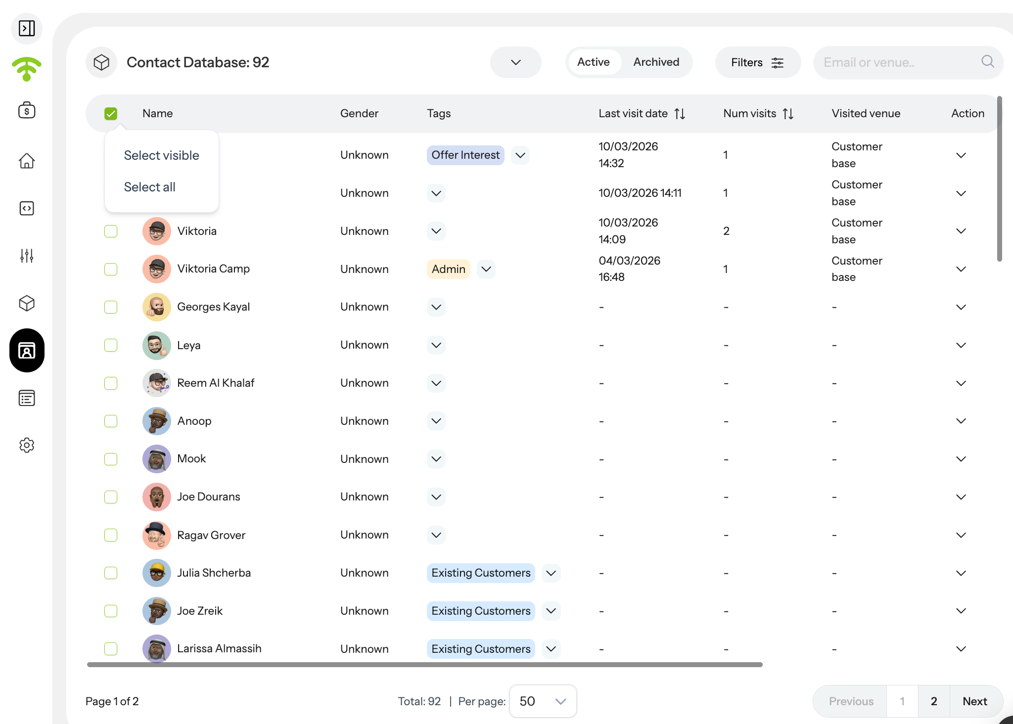 Select Contacts